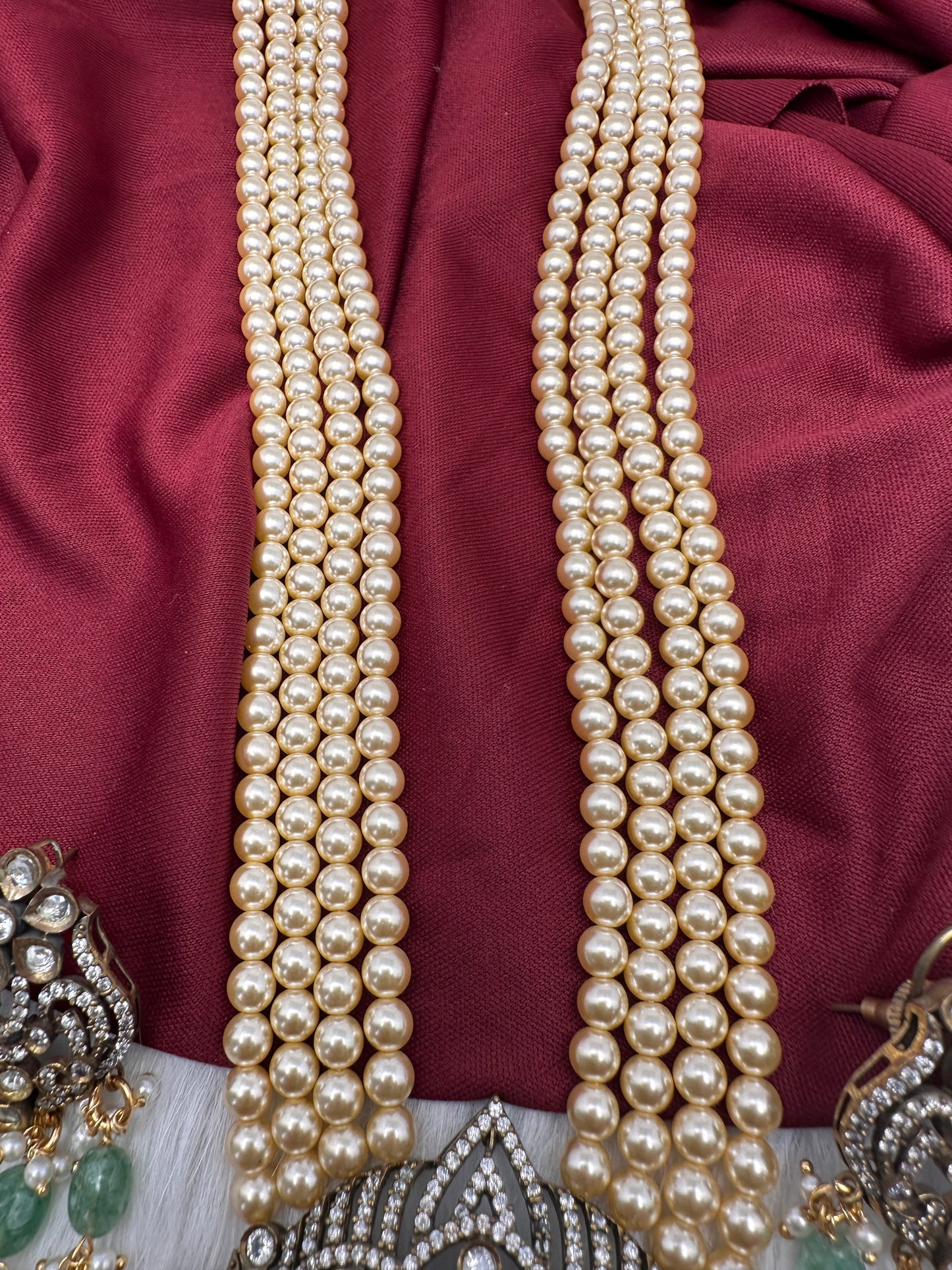 Ganesh Geru Finish Pearls Long Necklace
