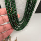 CZ Victorian Side Pendent Color Stone Beads Necklace - Green