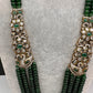 CZ Victorian Side Pendent Color Stone Beads Necklace - Green