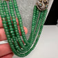 CZ Victorian Side Pendent Color Stone Beads Necklace - LightGreen