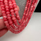 CZ Victorian Side Pendent Color Stone Beads Necklace - Pink