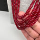 CZ Victorian Side Pendent Color Stone Beads Necklace - Red