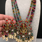 Moissanite Ganesha Pendent Color Stone Beads Necklace - Coral
