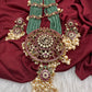 Kempu Pendent Green Beads Reani Haar Necklace
