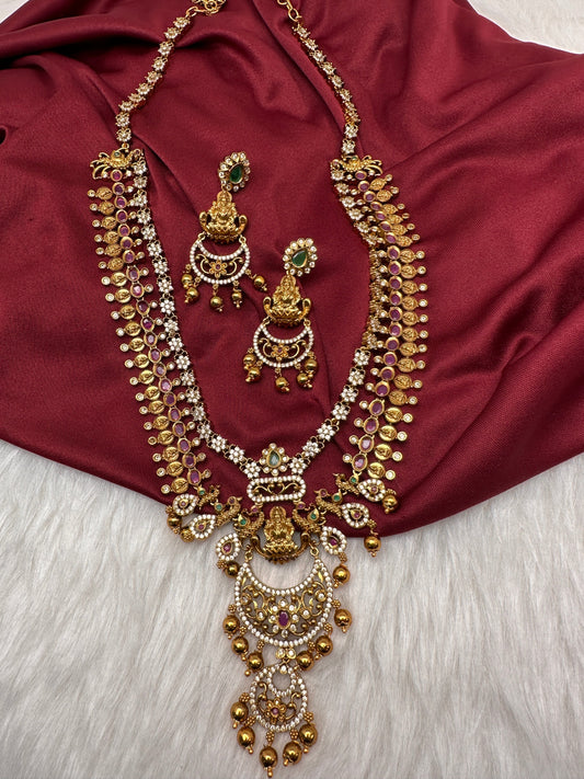 Goddess Lakshmi Double Layer Matte Long Necklace
