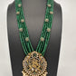 Lord Narsima Onyx Beads  Color Stone Long Necklace - Green