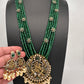 Lord Narsima Onyx Beads  Color Stone Long Necklace - Green