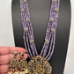 Lord Narsima Onyx Beads  Color Stone Long Necklace - Purple