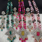 Doublet Stones Box Beads Color Stone Long Necklace - Green