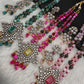 Doublet Stones Box Beads Color Stone Long Necklace - Green