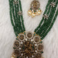 Victorian Dashavatar Beads Color Stone Long Necklace - Green