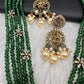 Victorian Dashavatar Beads Color Stone Long Necklace - Green