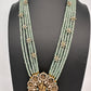 Victorian Dashavatar Beads Color Stone Long Necklace - LightGreen