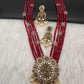Victorian Dashavatar Beads Color Stone Long Necklace - Red