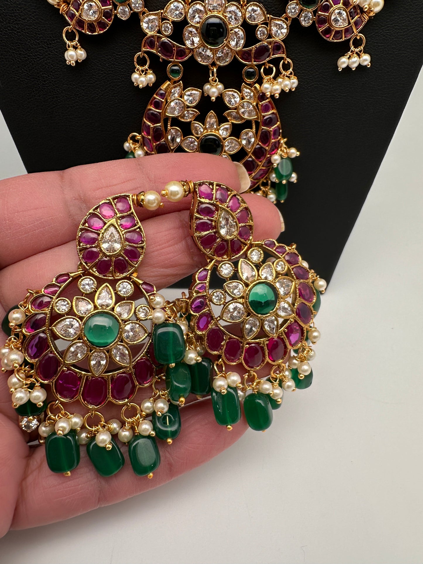 Kemp CZ Pearls Guttapusalu Long Necklace