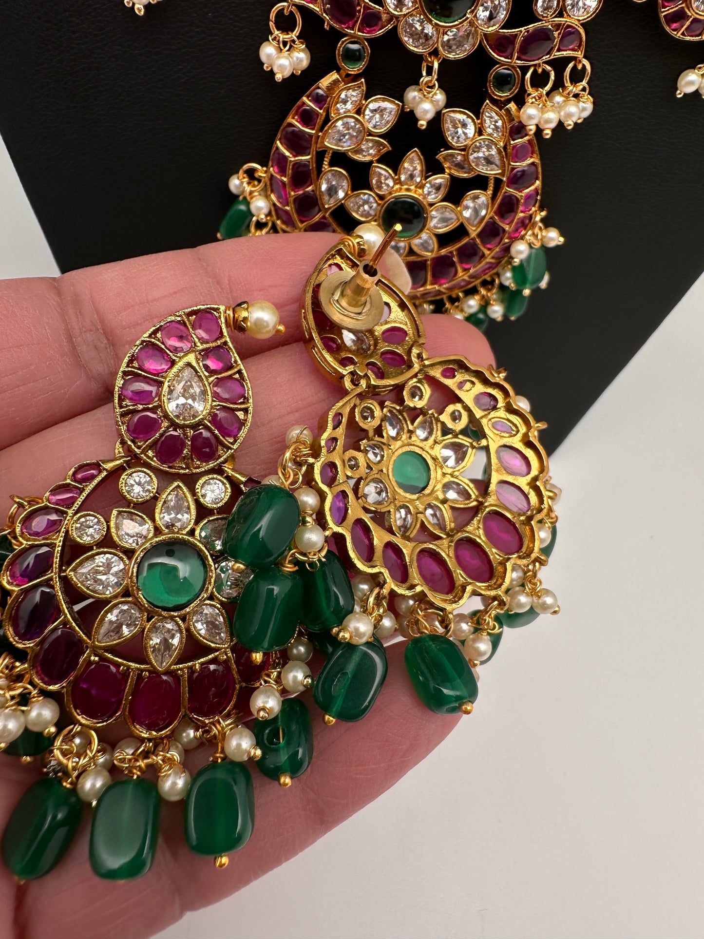 Kemp CZ Pearls Guttapusalu Long Necklace