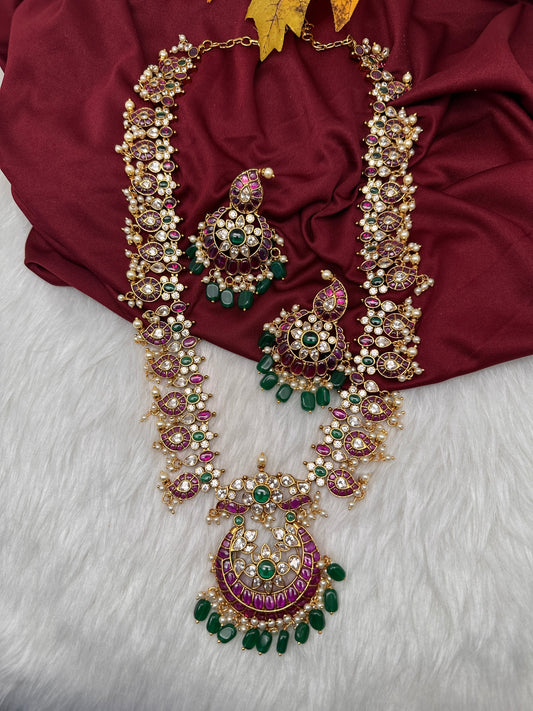 Kemp CZ Pearls Guttapusalu Long Necklace