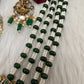 Ganesha Geru Finish Beads Color Stone Necklace - Green