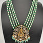 Ganesha Geru Finish Beads Color Stone Necklace - MintGreen