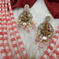 Ganesha Geru Finish Beads Color Stone Necklace - Pink