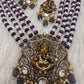 Ganesha Geru Finish Beads Color Stone Necklace - Purple
