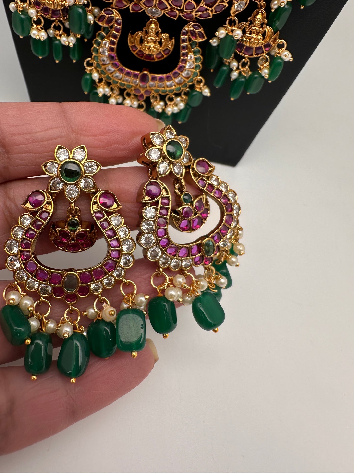 Kemp CZ Pearls Guttapusalu Long Necklace