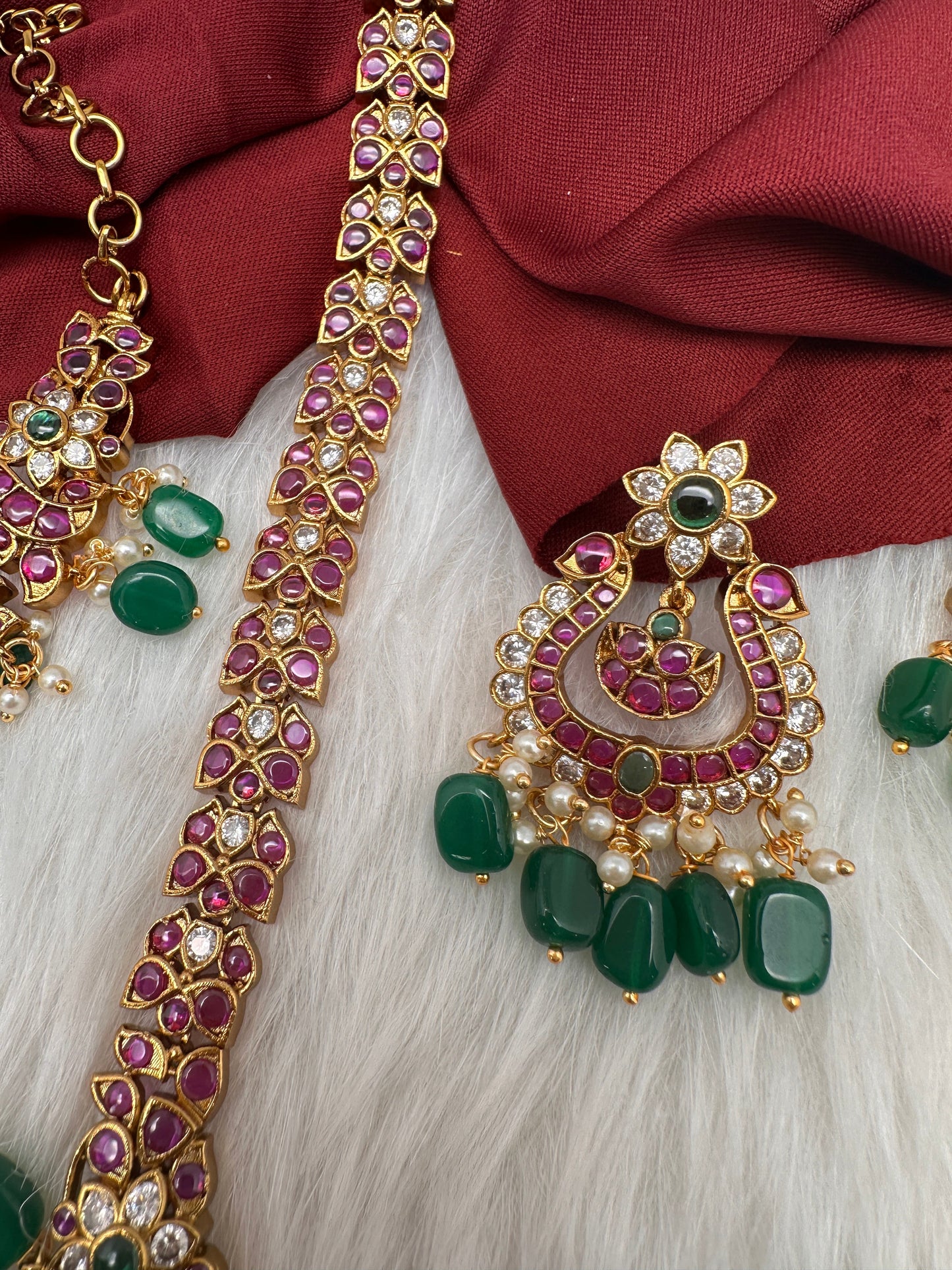 Kemp CZ Pearls Guttapusalu Long Necklace