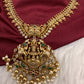 Goddess Lakshmi Matte Long Necklace With Jhumkas