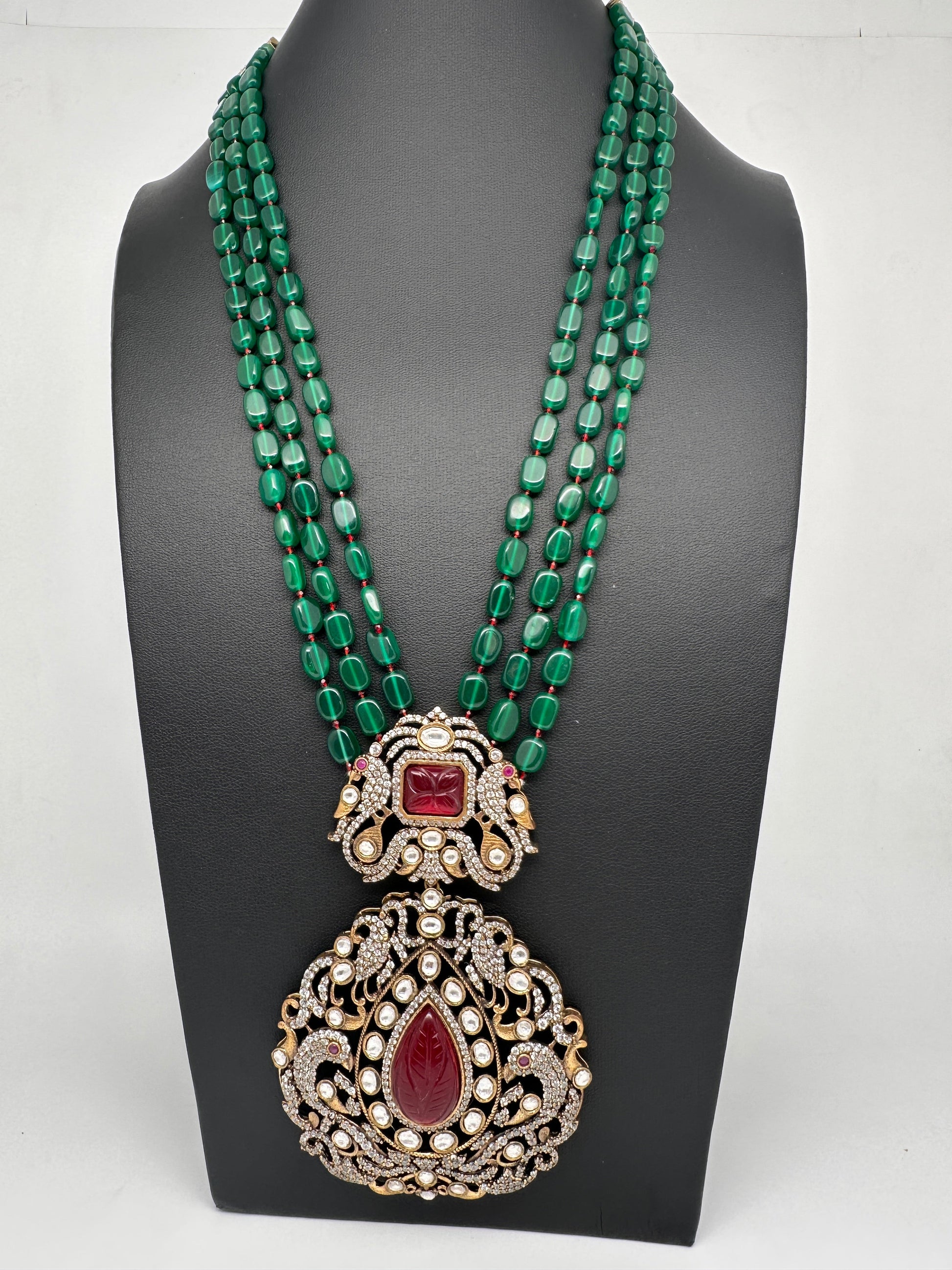 Victorian Moissanite Color Stone Necklace - Multi