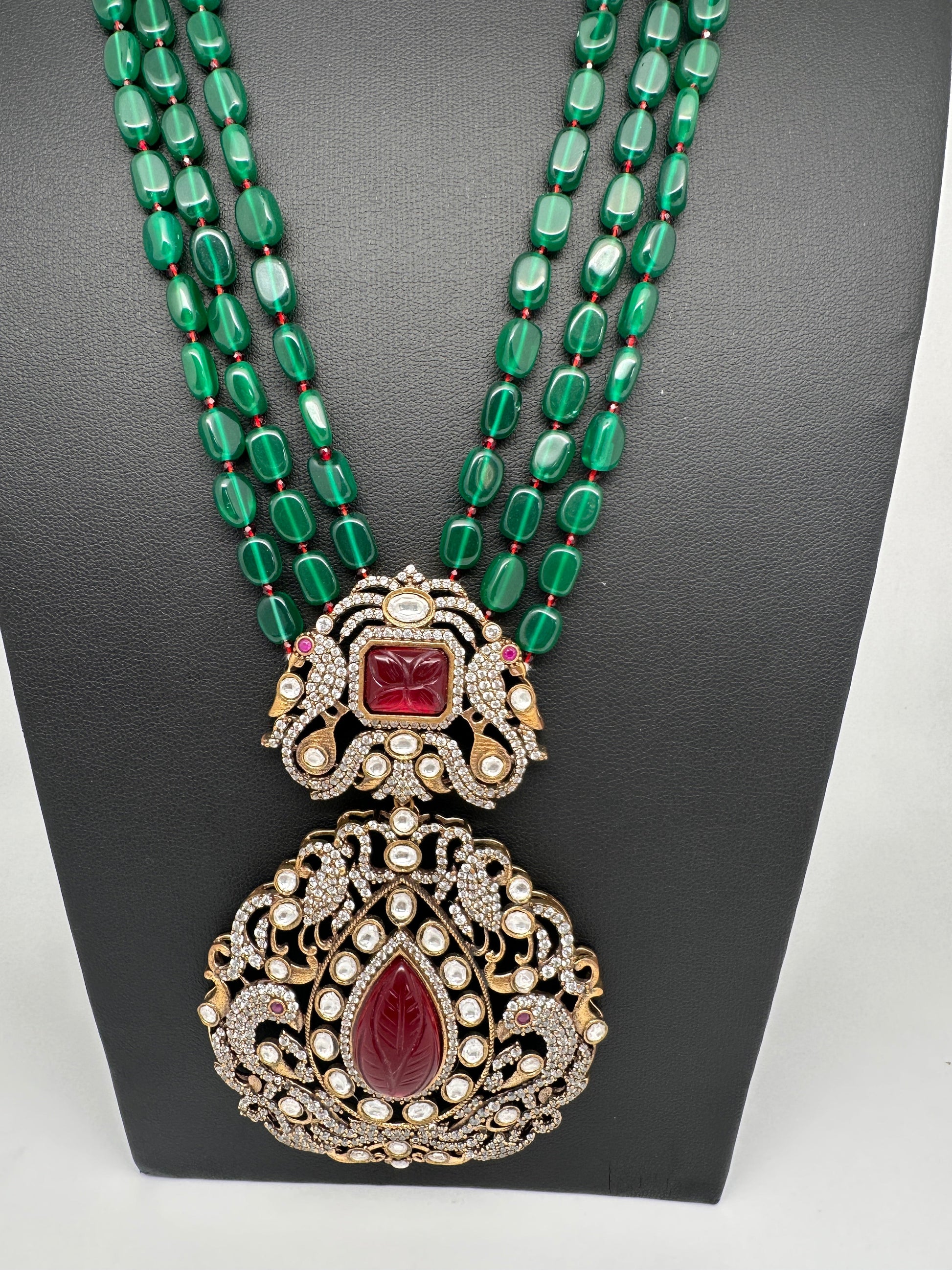 Victorian Moissanite Color Stone Necklace - Multi