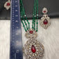 Victorian Moissanite Color Stone Necklace - Multi