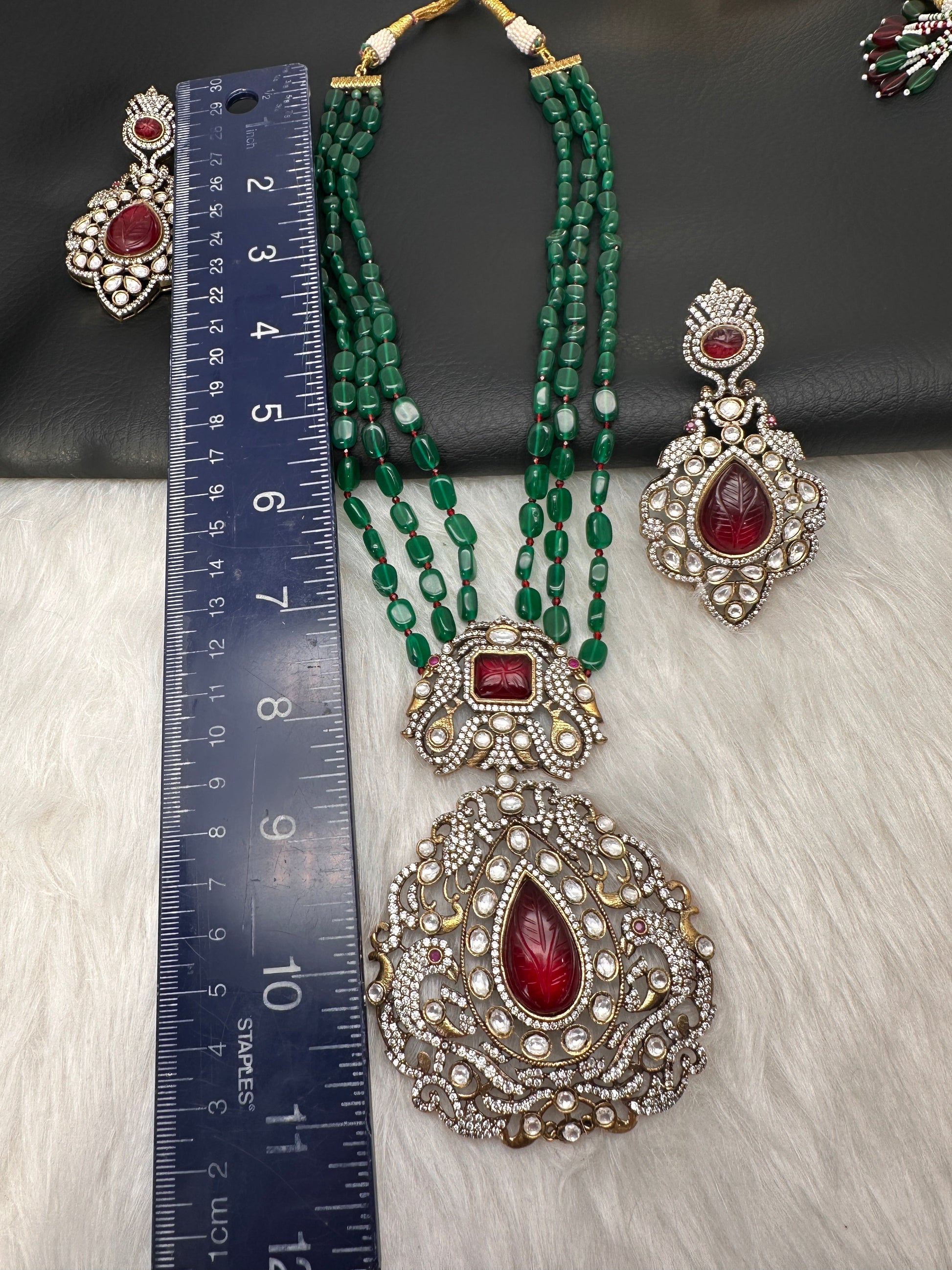 Victorian Moissanite Color Stone Necklace - Multi