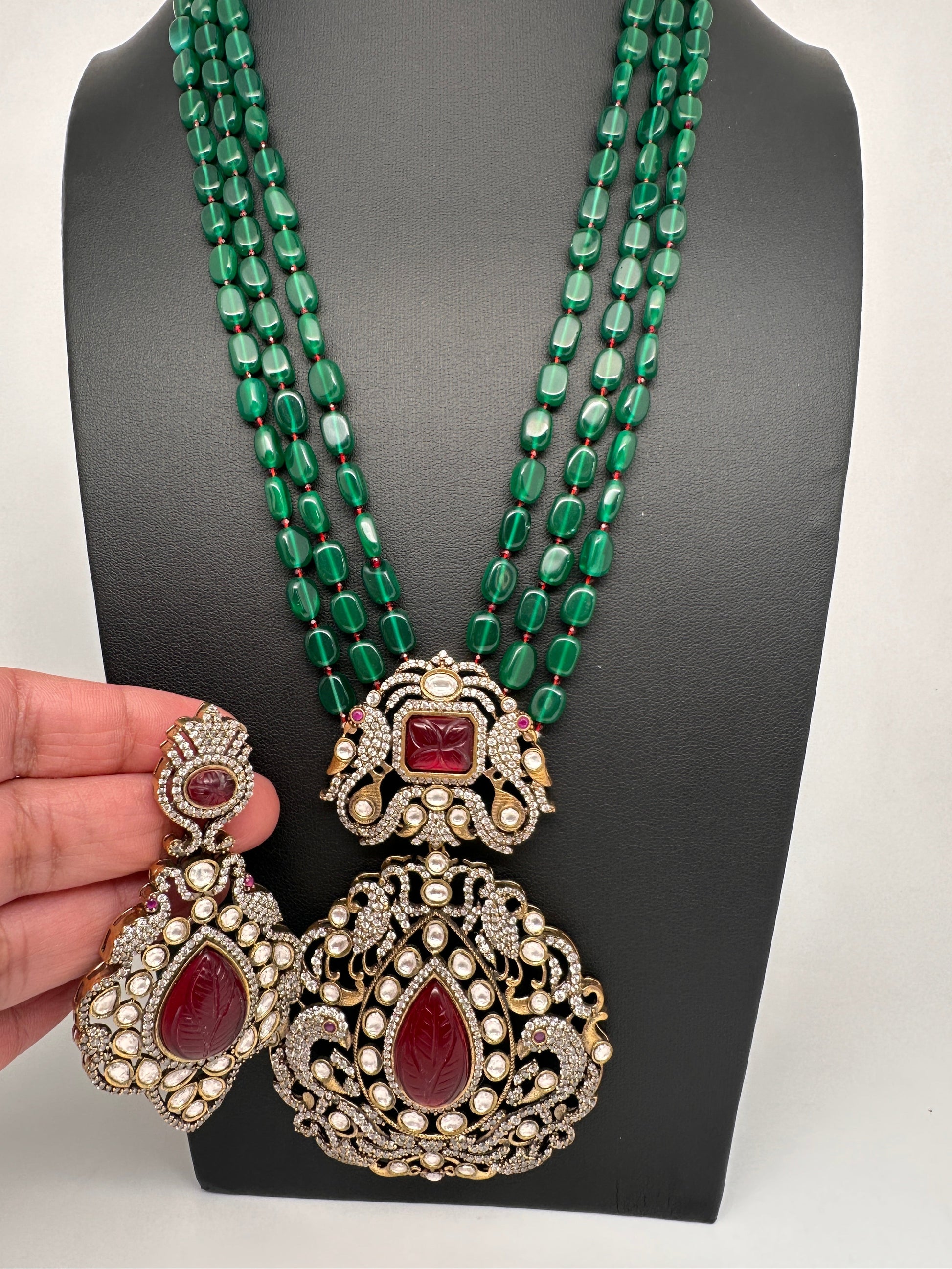 Victorian Moissanite Color Stone Necklace - Multi