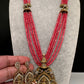 Geru Finish Goddess Lakshmi Color Stone Necklace - Pink