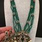 Crystal Beads AD Victorian Color Stone Necklace - Green