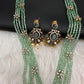 Crystal Beads AD Victorian Color Stone Necklace - MintGreen