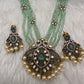 Crystal Beads AD Victorian Color Stone Necklace - MintGreen