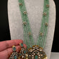 Crystal Beads AD Victorian Color Stone Necklace - MintGreen