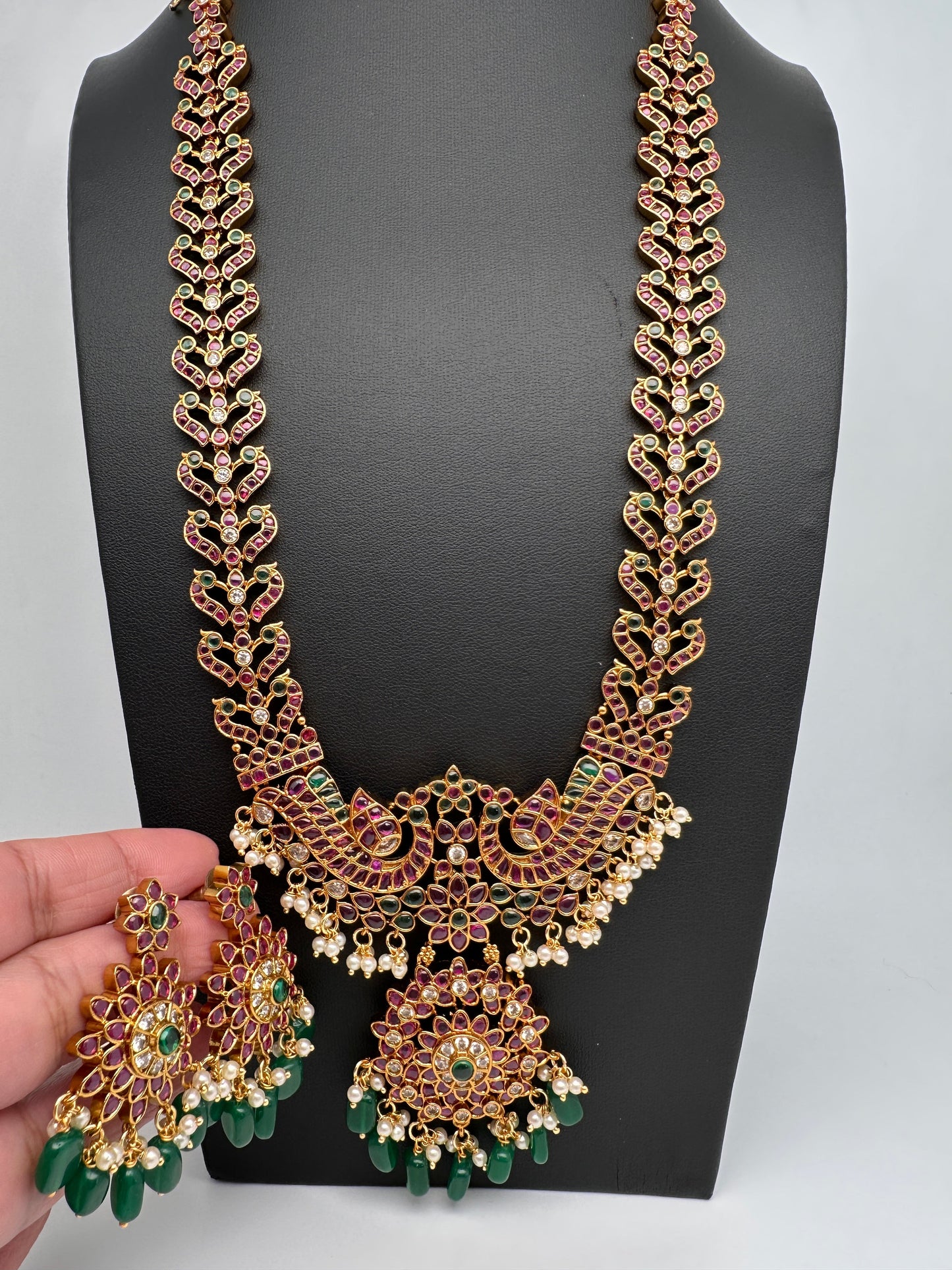 Traditional Ethnic Kempu Long Necklace