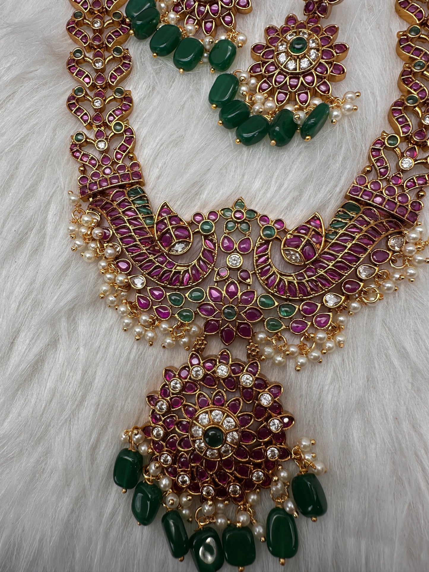 Traditional Ethnic Kempu Long Necklace