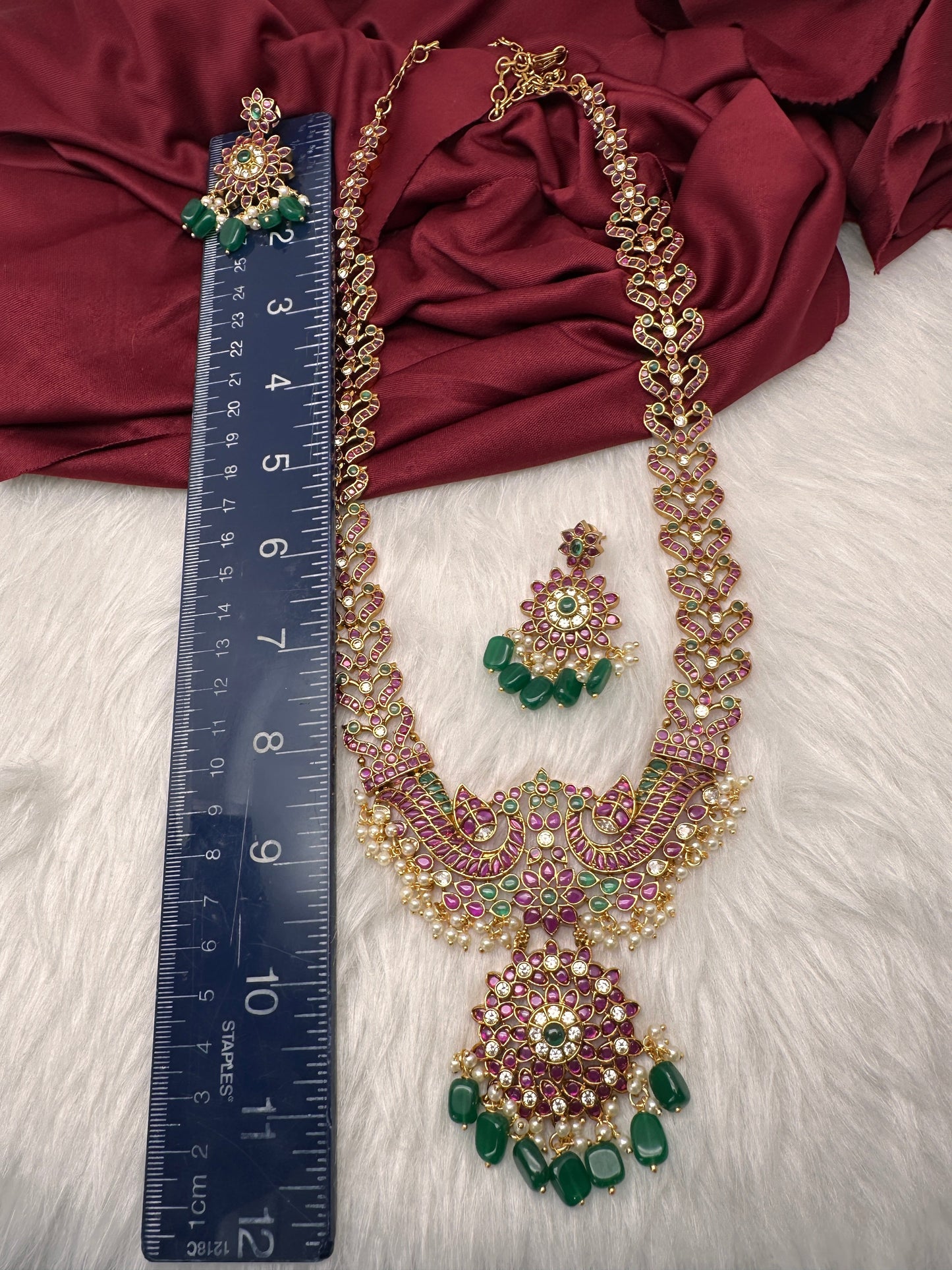 Traditional Ethnic Kempu Long Necklace