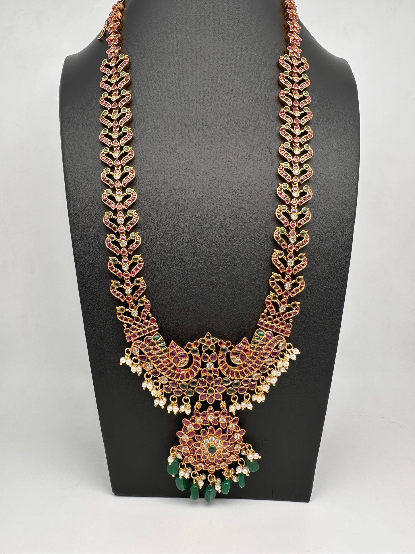 Traditional Ethnic Kempu Long Necklace