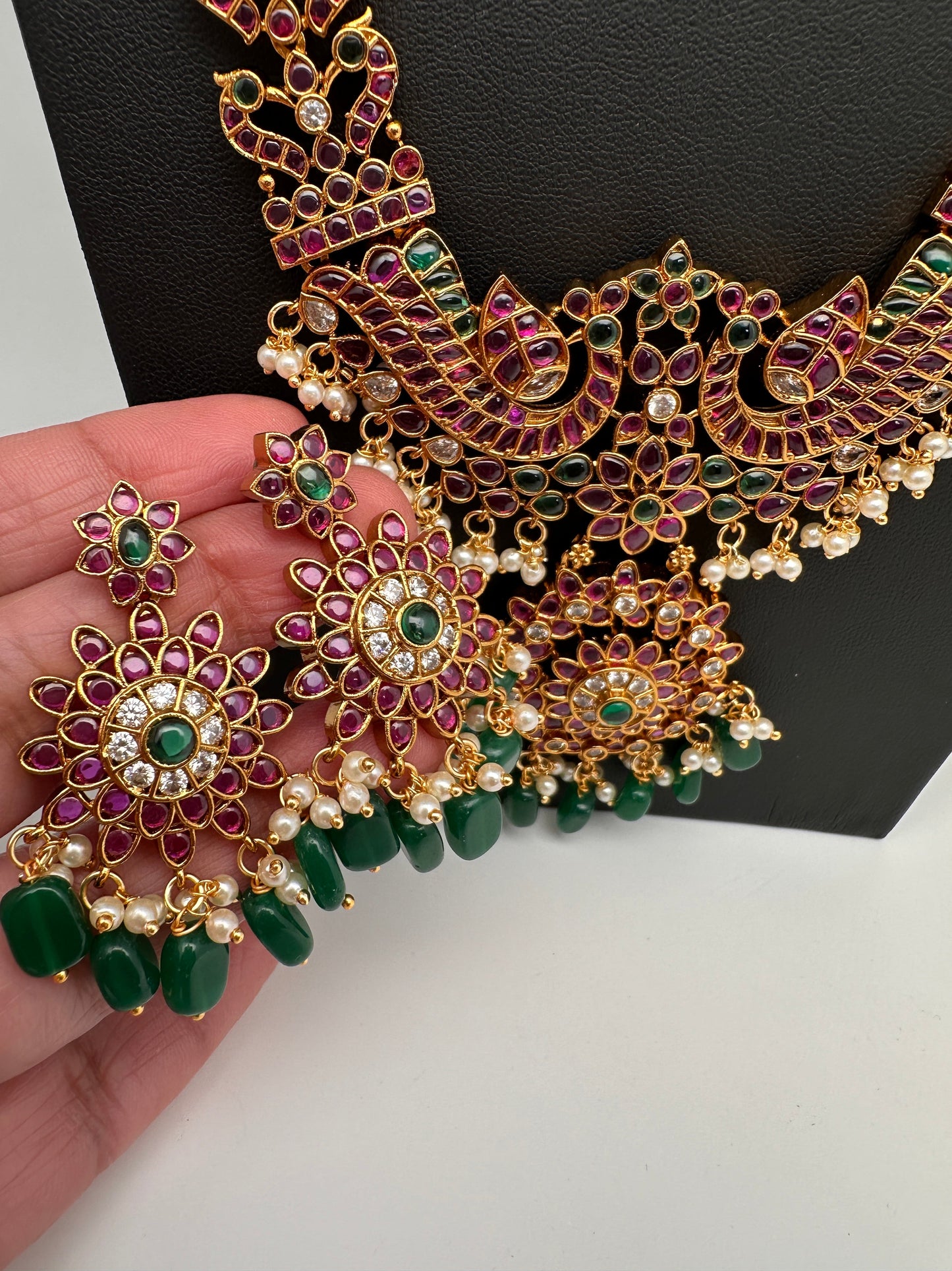 Traditional Ethnic Kempu Long Necklace