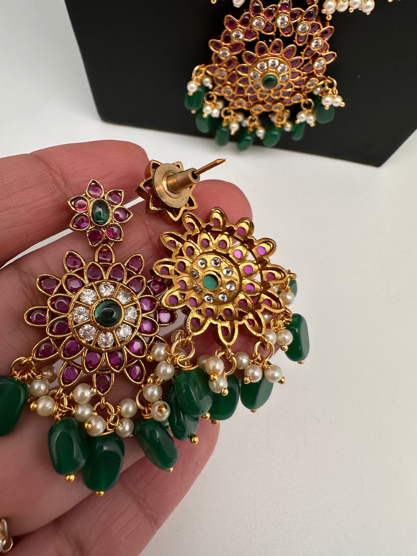 Traditional Ethnic Kempu Long Necklace