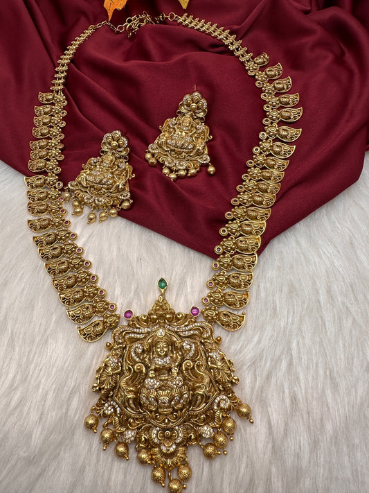 Matte Nakshi Mago Haar Long Necklace