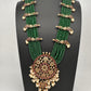 Kempu Beads Mayura Haar Color Stone Necklace - Green