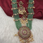 Kempu Beads Mayura Haar Color Stone Necklace - MintGreen