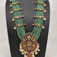 Kempu Beads Mayura Haar Color Stone Necklace - MintGreen
