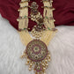 Kempu Beads Mayura Haar Color Stone Necklace - Pearl