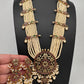 Kempu Beads Mayura Haar Color Stone Necklace - Pearl